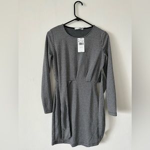 Herringbone Tie Front Dress